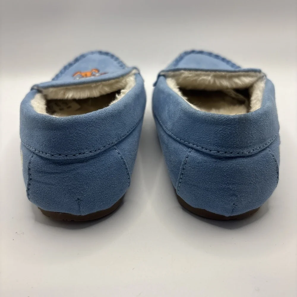 Lands' End Slippers Youth 12 Blue Peanuts Snoopy Woodstock Fur Glow In The Dark‎